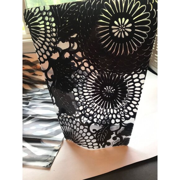 Vintage Baci Milano Abstract Collapsible Vase Black & Clear With Original Bag - Picture 4 of 7